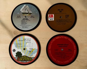 Vinyl Record Drink Coasters (Set of 4)
