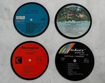 Vinyl Record Drink Coasters (Set of 4)
