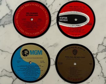 Vinyl Record Drink Coasters (Set of 4)