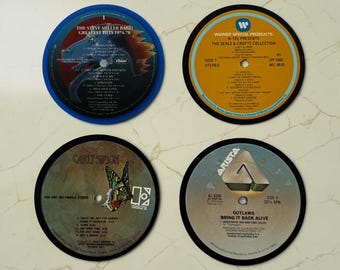 Vinyl Record Drink Coasters (Set of 4)