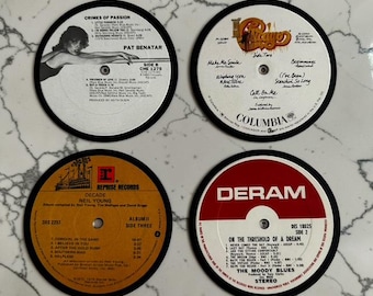 Vinyl Record Drink Coasters (Set of 4)