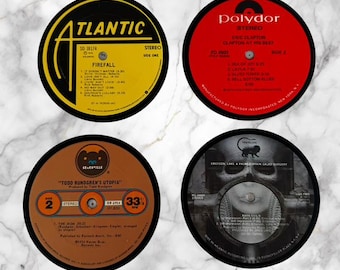 Vinyl Record Drink Coasters (Set of 4)