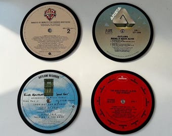 Vinyl Record Drink Coasters (Set of 4)