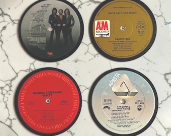 Vinyl Record Drink Coasters (Set of 4)
