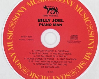 Billy Joel Piano Man 4 Inch Round Vinyl Sticker
