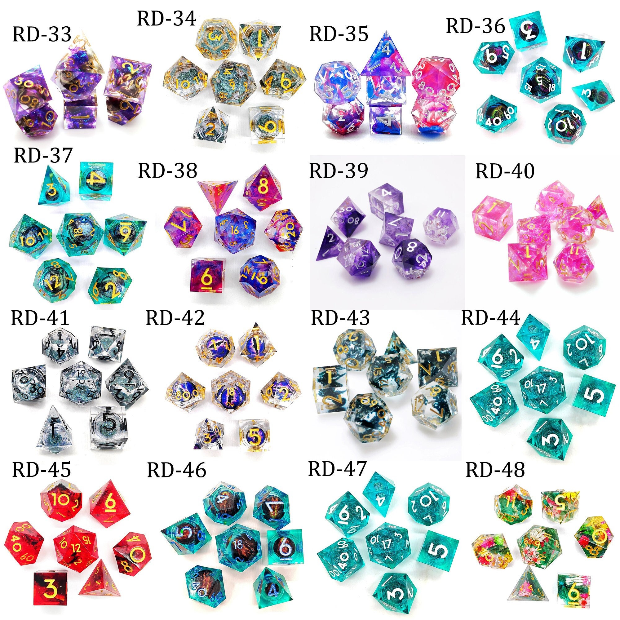 Sharp Edge Dice Set DND Polyhedral Dice Wizard Dice Resin - Etsy