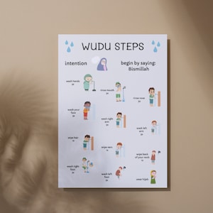 Wudu Chart, Wudu Steps, Wudu Chart Printable, Wudu Guide, Wudu ...