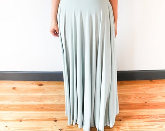 Penelope // Sage Green Full Length Maxi Skirt / Bridesmaids / Wedding