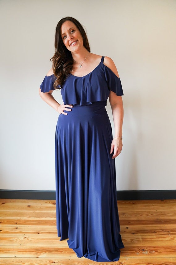 Penelope Navy Full Length Maxi Skirt Bridesmaids Etsy