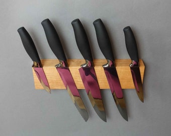 Magnetic knife rack in Cherry