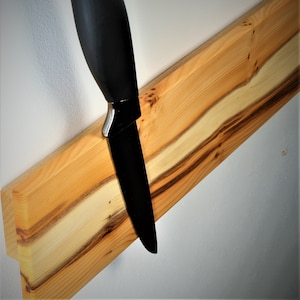 Epoxy-free River Magnetic Knife rack in Yew wood
