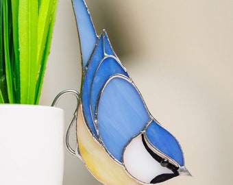 Vogel-Blumentopf Vogel-Blumentopf-Sonnenfänger perfekter Vatertagsgeschenk einzigartiges Blumentopf-Dekor charmante kleine Vogel-Dekor-Haus oder Büro