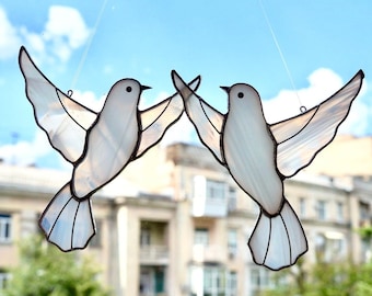 Atrapasueños de paloma de vidrio de colores, símbolo del amor, para colgar en la ventana, decoración del hogar, regalo para mamá