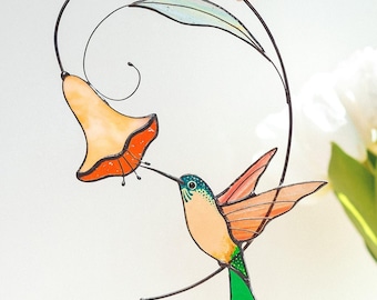 Glasmalerei Kolibri Suncatcher: Wohnkultur Fensterschmuck Geschenk für Mama