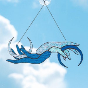 Mond im Arm Suncatcher Leben in Balance Esoterik mystisch Design Fenster Wandbehang Wohnkultur spirituelles Geschenk für Vatertag