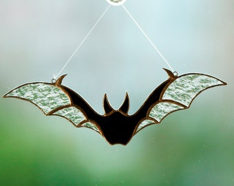 Halloween Bat Suncatcher decoration stained glass window hanging horror stained glass home decor