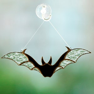 Halloween Bat Suncatcher decoration stained glass window hanging horror stained glass home decor