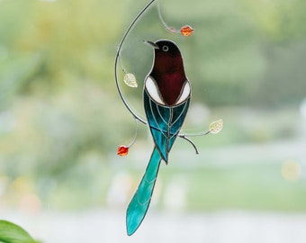 Magpie bird stained glass suncatcher window hanging Mother's Day gift gift Home decor