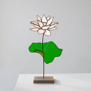 Stained glass lotus Table decor for living room Arrangement for table Gift for the home decor glass