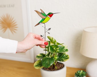 Vitrail Colibri Pot 2 en 1 et décoration de table Cadeau pour maman Prêt à expédier Cadeau pour Noël