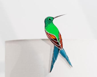 Hummingbird Plant Stake from Stained Glass Bird Ornament for Flower Pot Mother's Day Gift