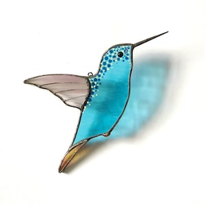 Hummingbird stained glass suncatcher window hanging gift for mom, sister, anniversary, home decor, Christmas gift image 7