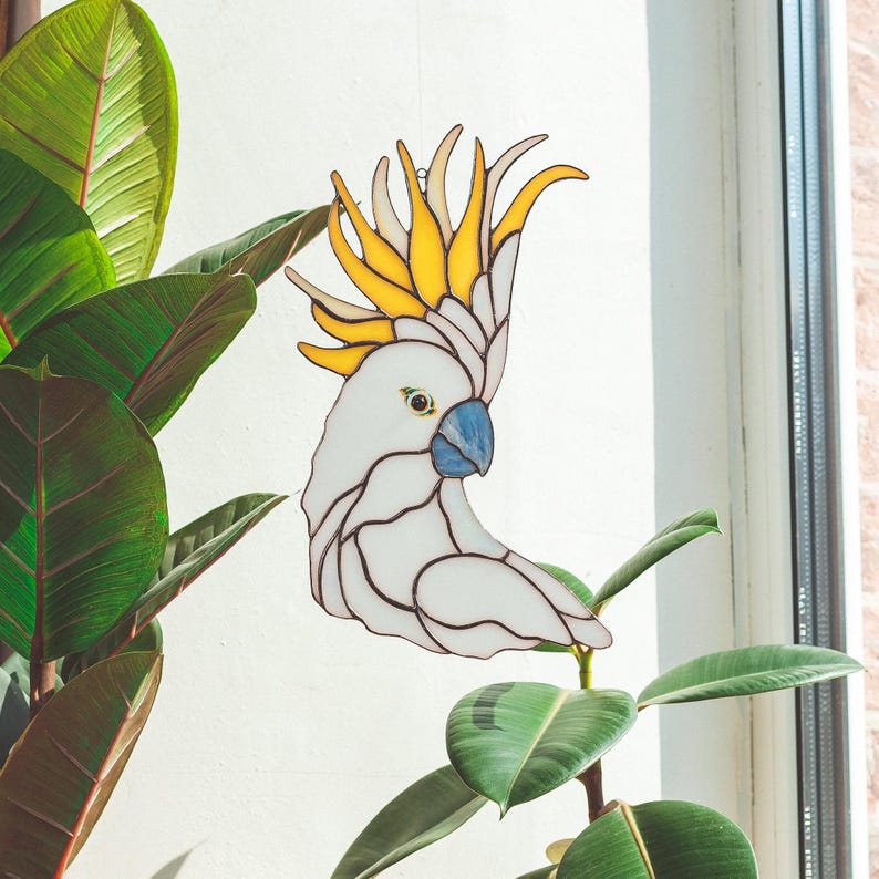 Stained Glass Cockatoo Suncatcher - Thumbnail 5