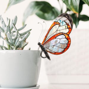 Stained Glass Angel Butterfly Suncatcher: Unique Handmade Home & Planter Decor Gift for Mom image 4