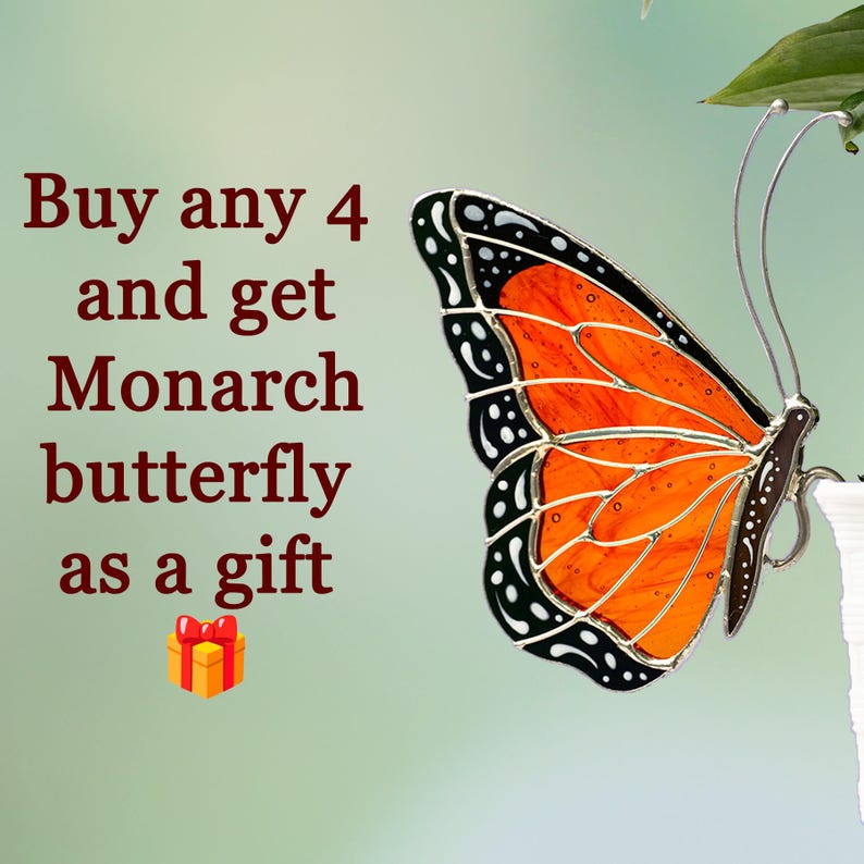 Stained Glass Angel Butterfly Suncatcher: Unique Handmade Home & Planter Decor Gift for Mom image 10