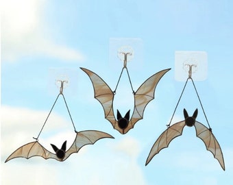 Halloween Bats stained glass suncatchers window hangings