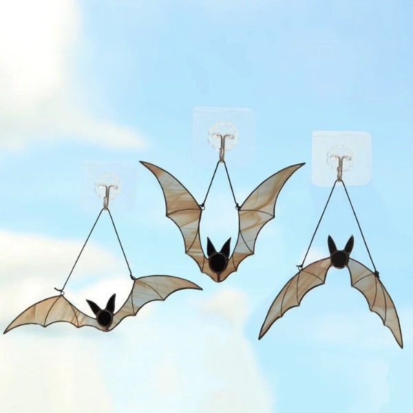 Halloween Bats stained glass suncatchers window hangings