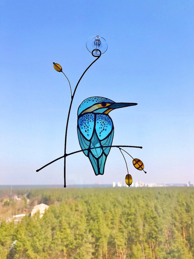 IJsvogel Glasinlood decor glasinlood suncatcher Etsy Nederland