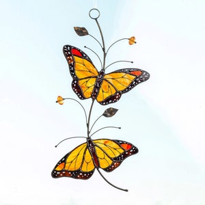 Monarch Butterfly suncatcher from stained glass window hangings Home decoration Gift from daughter to mom Christmas gift image 8