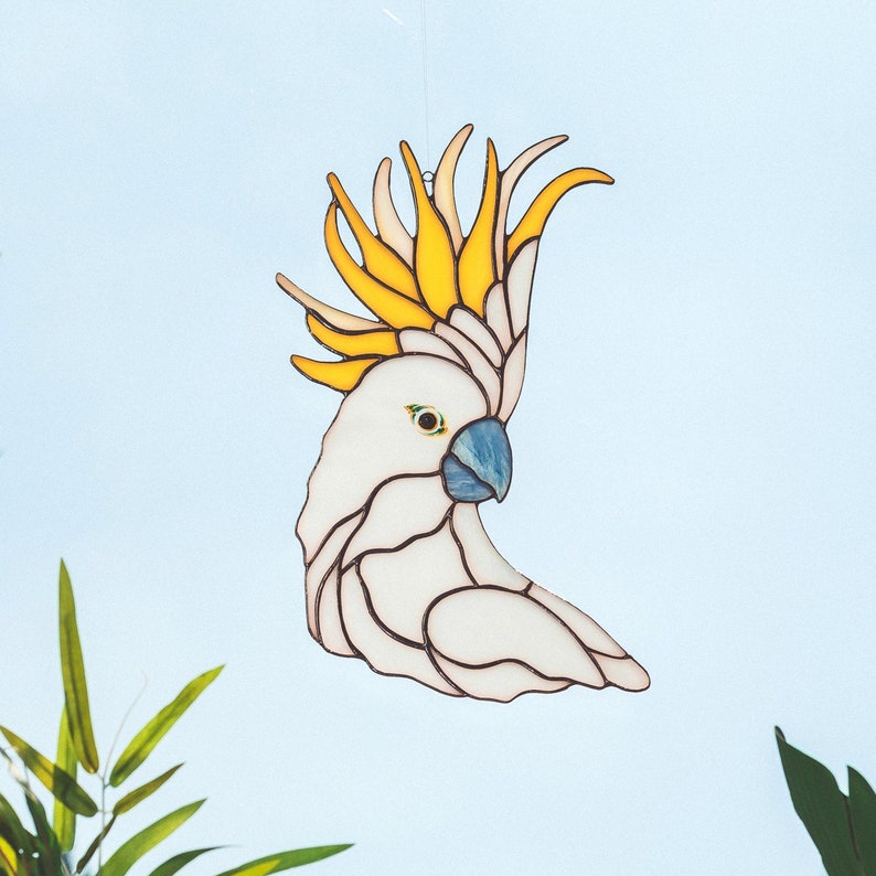 Stained Glass Cockatoo Suncatcher - Thumbnail 4