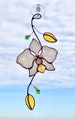 Flower Orchid Stained Glass Suncatcher window hangin, stained glass window hangings decor gift for mom 