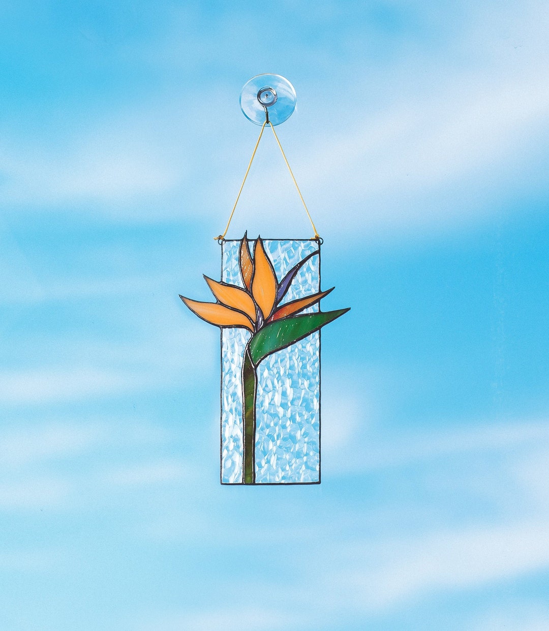 Bird of Paradise Sun Catcher Stained Glass Window Hanging Kitchen Wall ...