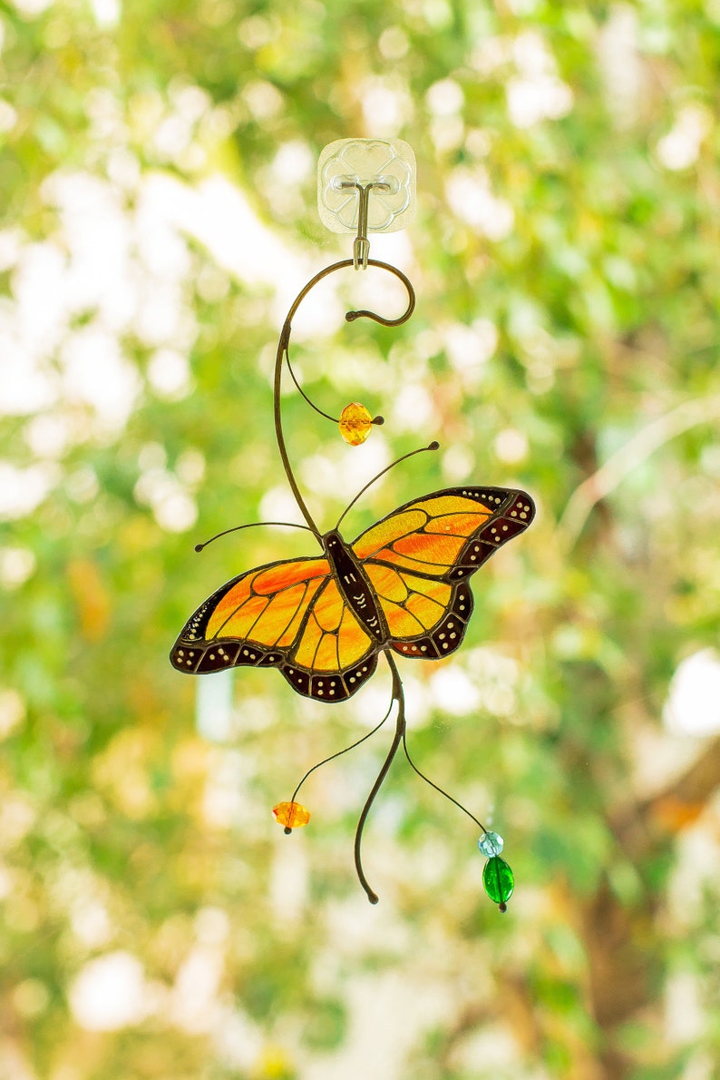 Monarch Butterfly suncatcher from stained glass window Etsy