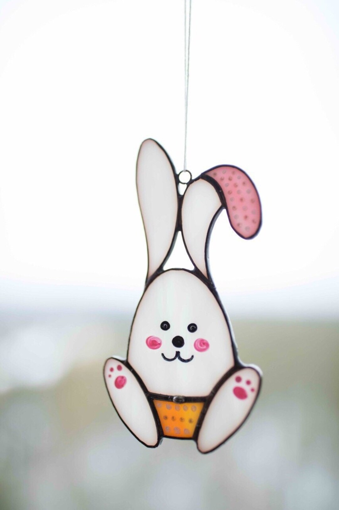 Stained Glass Easter Bunny Gifts Suncatcher Easter Eggs Window Hangings
