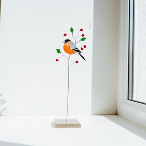 Christmas birds stained glass ornaments Window decoration Mother's Day gift Gift for women birthday unique image 5