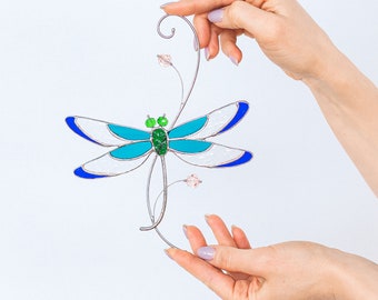 Dragonfly suncatcher from stained glass window hanging