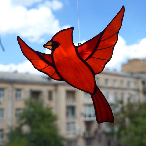 Bald Eagle Stained Glass Bird Suncatcher Window Hanging Decor Etsy