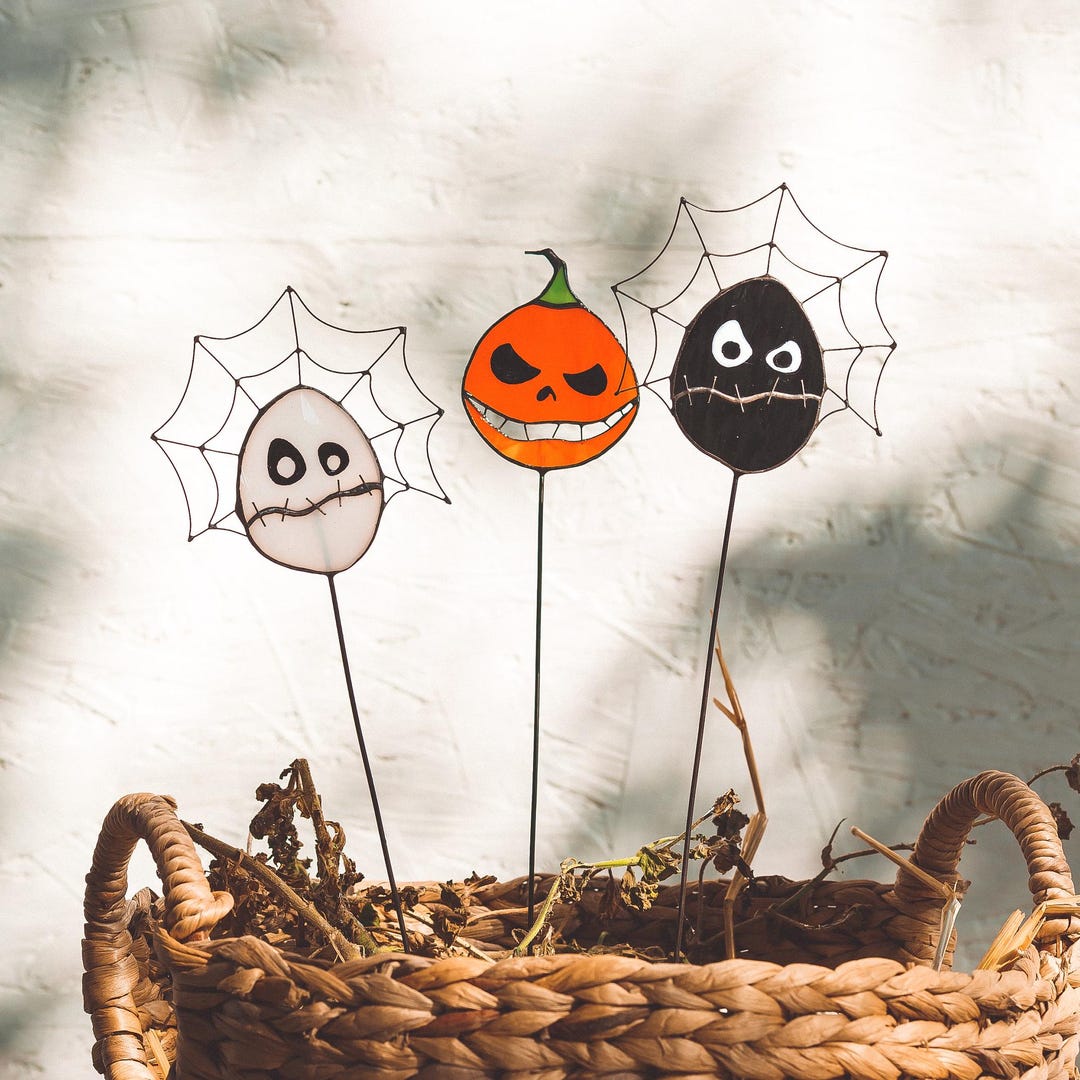 Attrape-soleil Halloween Chauve-souris - Vitrail Acrylique Multicolore - Déco Fenêtre, Mur, Fête - 9 Cm