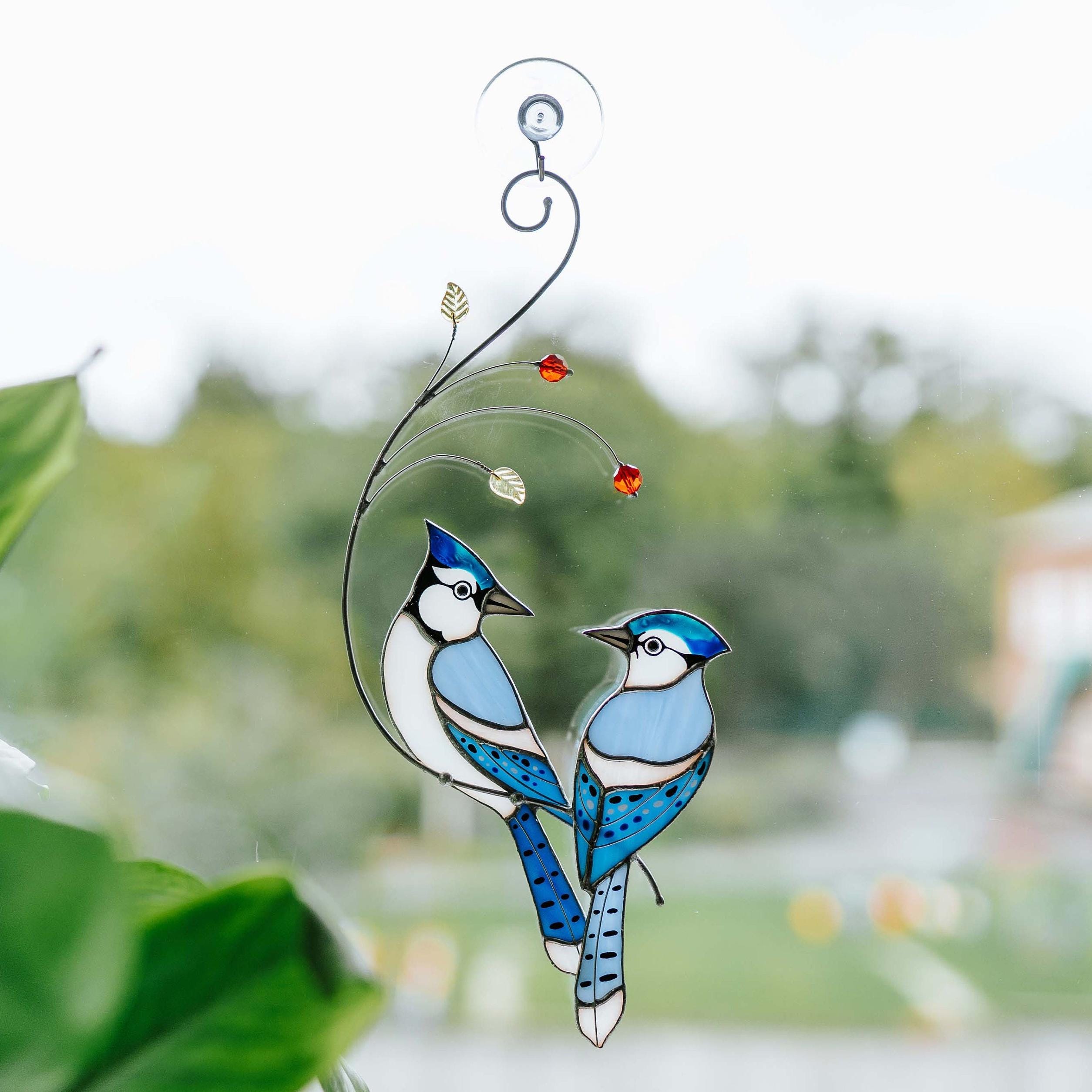 ステンドグラス パネル 青い野鳥と花 約72×57cm 壁掛け オブジェ ステンドグラス パネル 青い野鳥と花 約72×57cm 壁掛け オブジェ