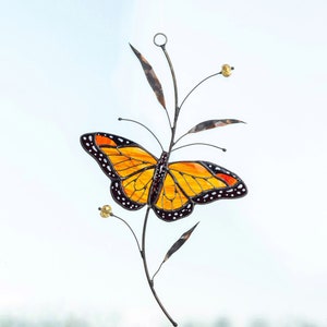 Monarch Butterfly suncatcher from stained glass window hangings Home decoration Gift from daughter to mom Christmas gift image 6