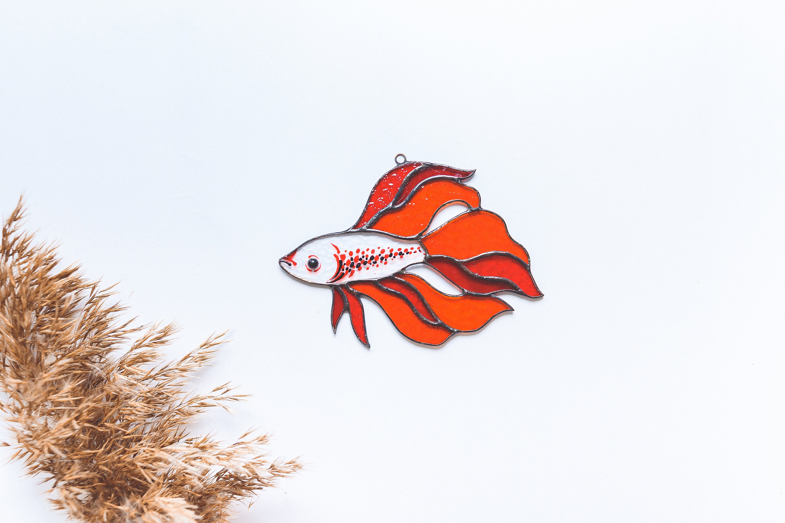 Betta fish stained glass suncatcher Siamese fight fish window Etsy