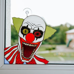 Stained Glass Window Hangings - Large Suncatcher, Horror Halloween Decor, Indoor Halloween Decorations