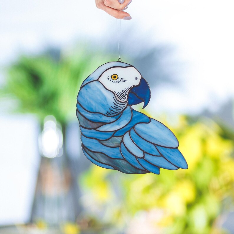 Stained Glass Cockatoo Suncatcher - Thumbnail 2