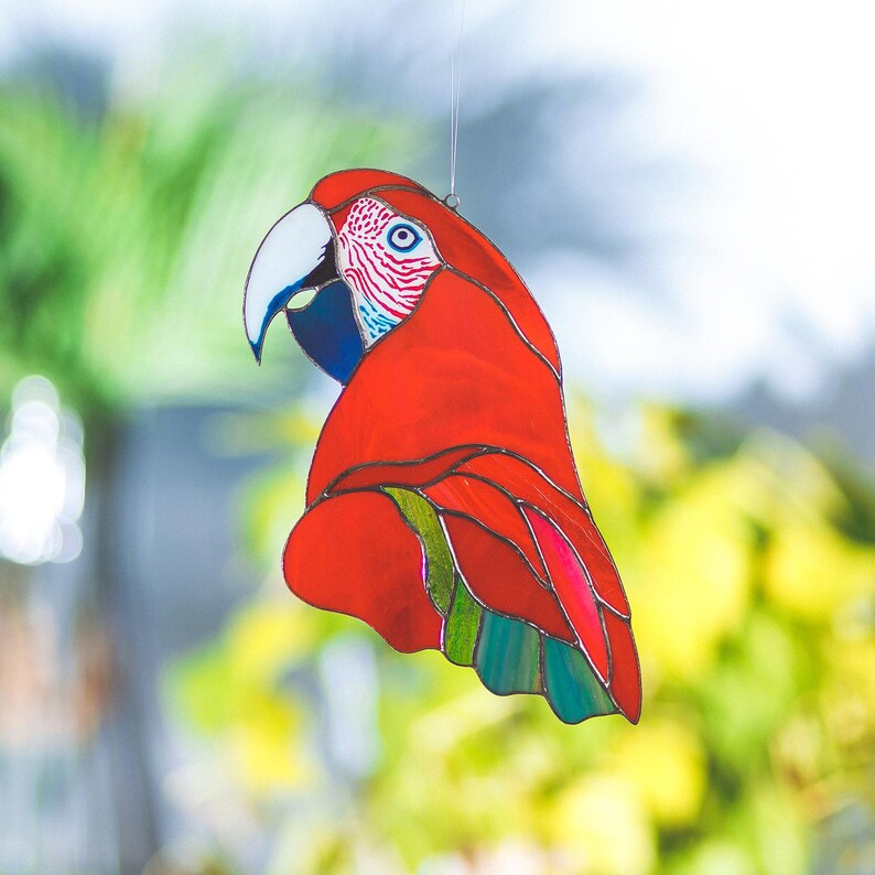 Stained Glass Cockatoo Suncatcher