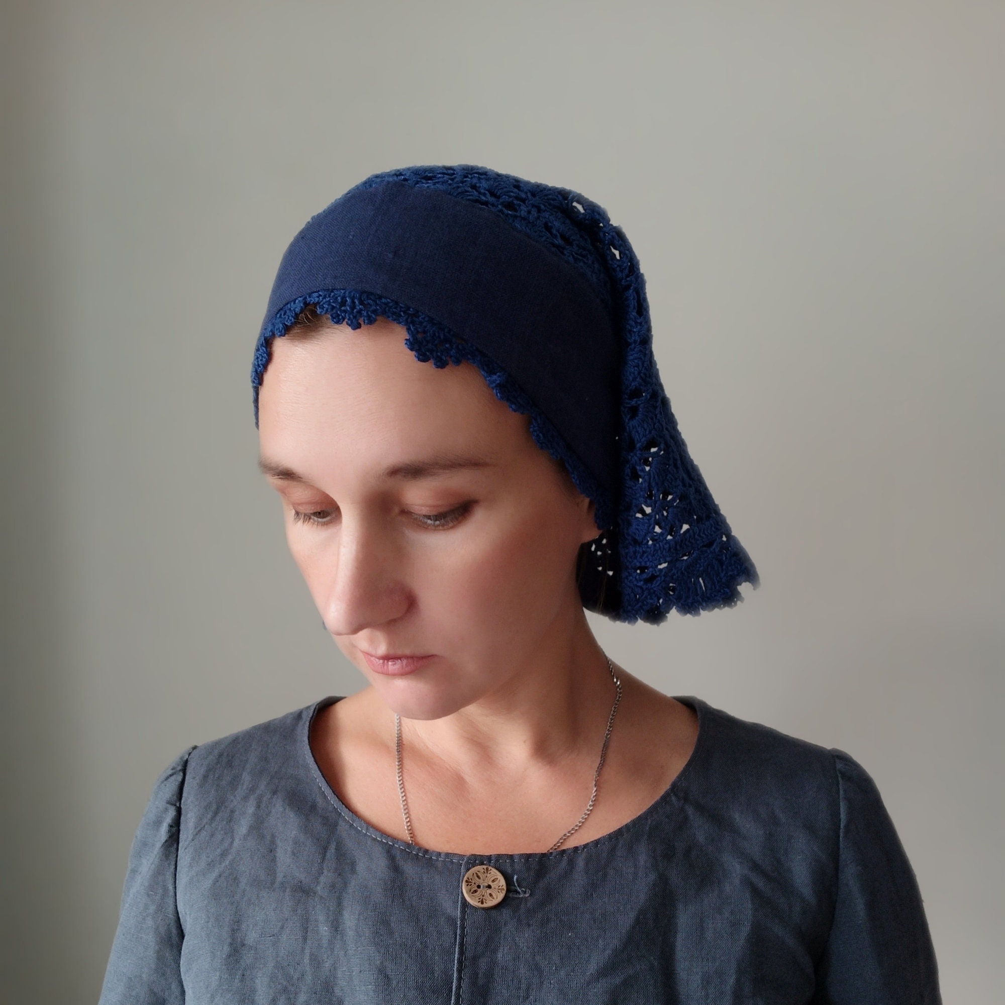 Catholic head covering Chapel veil with tie Etsy