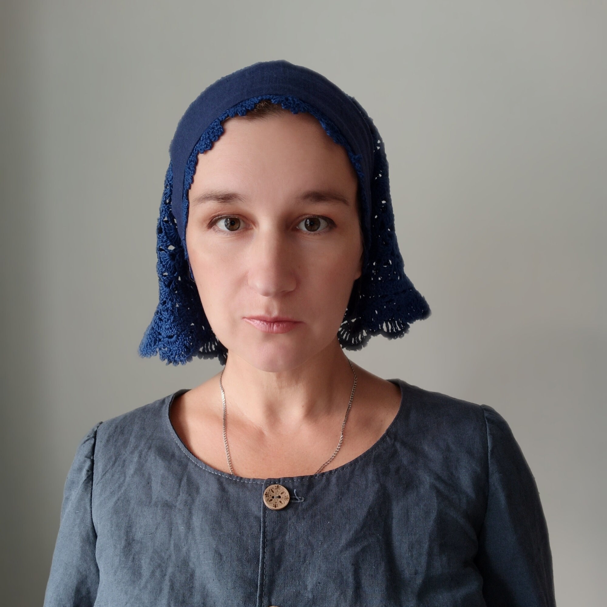 Catholic head covering Chapel veil with tie Etsy